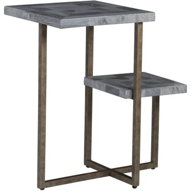 Signature Designs Salvo Rectangular Tier Spot Table In Antique Silver