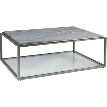 Signature Designs Treville Rectangular Cocktail Table In Silver Leaf