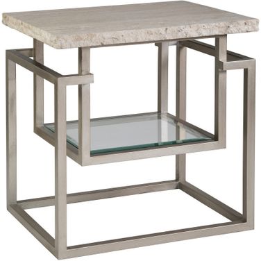 Signature Designs Theo Rectangular End Table In Champagne