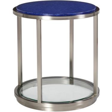 Signature Designs Ultramarine Round End Table In Stainless Steel