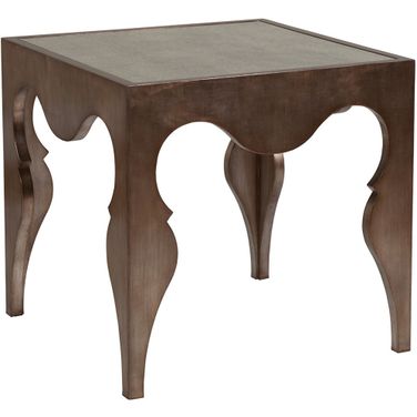 Signature Designs Van Cleef Square End Table In Silver Leaf