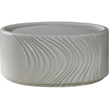 Signature Designs Volante Round Drum Cocktail Table In Ivory