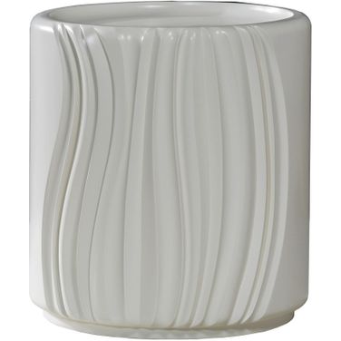 Signature Designs Volante Round Drum End Table In Ivory