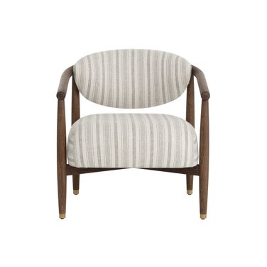 Sigrid Lounge Chair In Antique Brown and Gifford Script