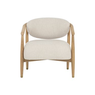 Sigrid Lounge Chair In Light Oak and Monument Oatmeal
