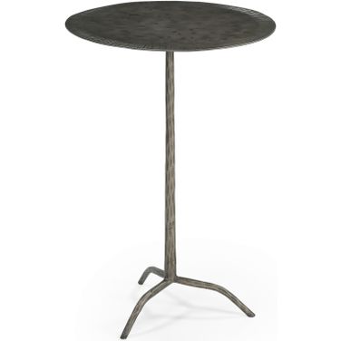 Silas Round Accent Table In Antique Nickel