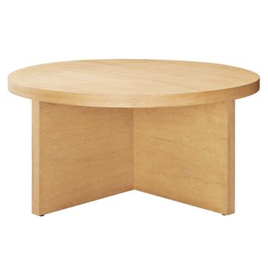Silas Wood Round Coffee Table In Natural