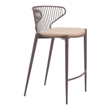 Silues Counter Stool Set of 2 In Taupe and Brown