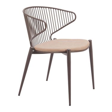 Silues Dining Chair Set of 2 In Taupe and Brown