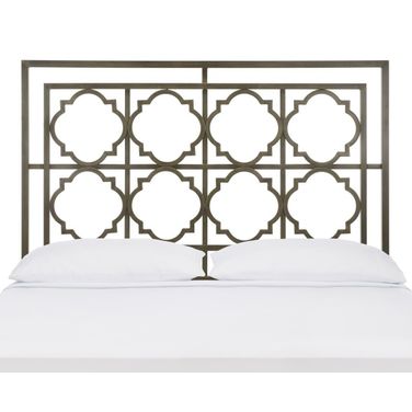 Silva French Silver Queen Metal Headboard