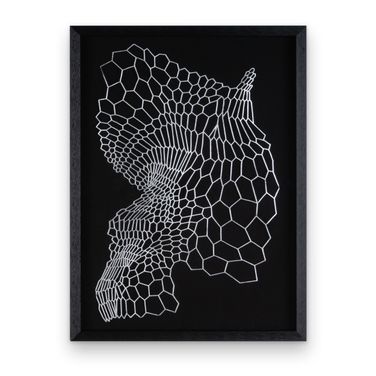 Silver Labrynth 24 x 32 Shadow Box In Black and Silver