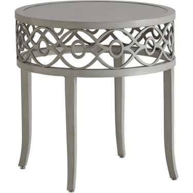 Silver Sands Round End Table In Gray 01-3945-957