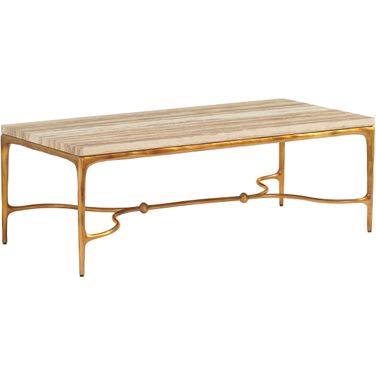 Silverado Menlo Park Rectangular Cocktail Table with Stone Top In Montecito