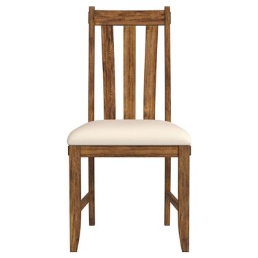 Silverdale Slatback Chair Set of 2 with Upholstered Seat In Russet