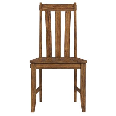 Silverdale Slatback Chair Set of 2 with Wood Seat In Russet