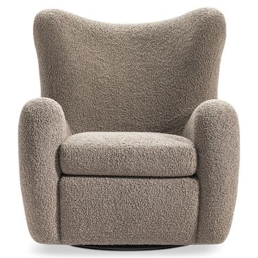 Silvi Fabric Swivel Chair In Beige and Tan