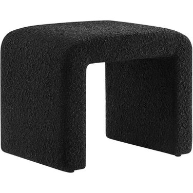 Simba Boucle Fabric Waterfall Stool In Black