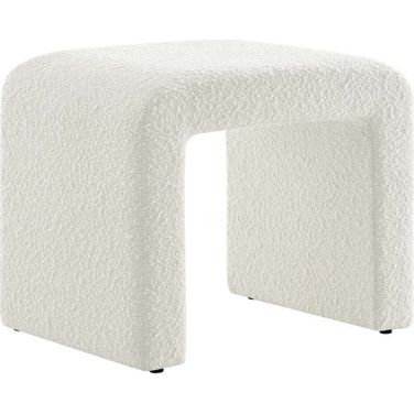Simba Boucle Fabric Waterfall Stool In Ivory