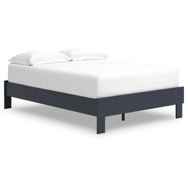 Simmenfort Full Platform Bed In Navy Blue