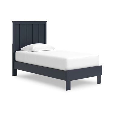 Simmenfort Twin Platform Bed In Navy Blue