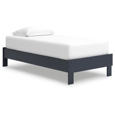Simmenfort Twin Platform Bed In Navy Blue