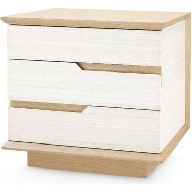 Simon 3-Drawer Side Table In Light Natural Shimmer