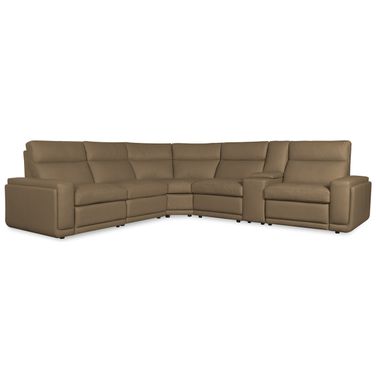 Simone Six-Piece Power Reclining Sectional In Brown