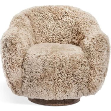 Simone Swivel Chair In Morel Taupe