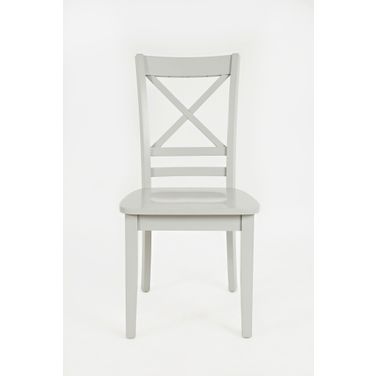 Simplicity Cross Back Dining Chair Set of 2 In Grey