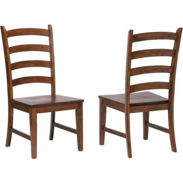 Simply Brook Amish Brown Ladder Back Dining Side Chair Set of 2