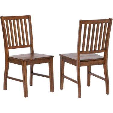 Simply Brook Amish Brown Slat Back Dining Chair Set of 2