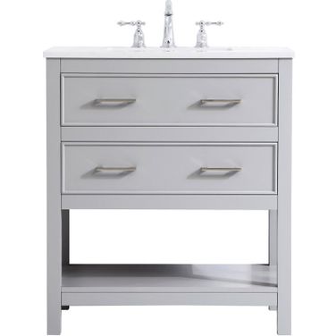 Sinclaire 30 Inch Single Bathroom Vanity In Grey