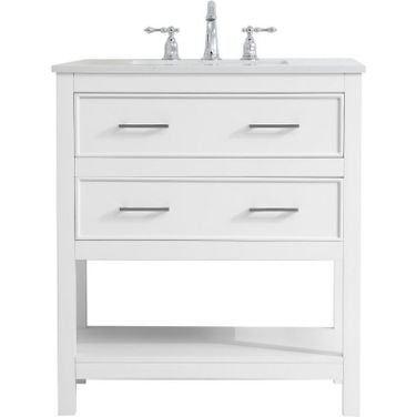 Sinclaire 30 Inch Single Bathroom Vanity In White