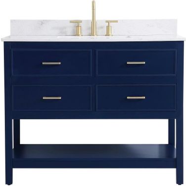 Sinclaire 42 Inch Single Bathroom Vanity In Blue With Backsplash