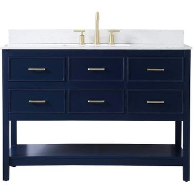 Sinclaire 48 Inch Single Bathroom Vanity In Blue With Backsplash