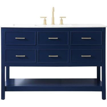 Sinclaire 48 Inch Single Bathroom Vanity In Blue