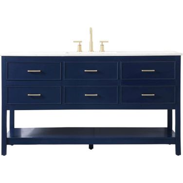 Sinclaire 60 Inch Single Bathroom Vanity In Blue
