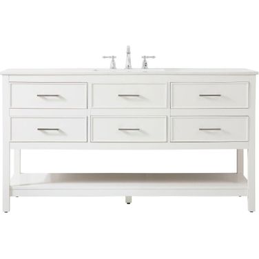 Sinclaire 60 Inch Single Bathroom Vanity In White