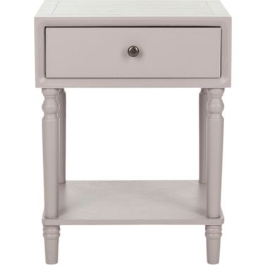 Siobhan Quartz Gray Accent Table with Storage Drawer