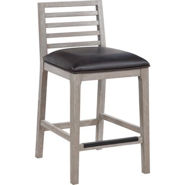 Siri 26 Inch Wood Stool In Driftwood Grey