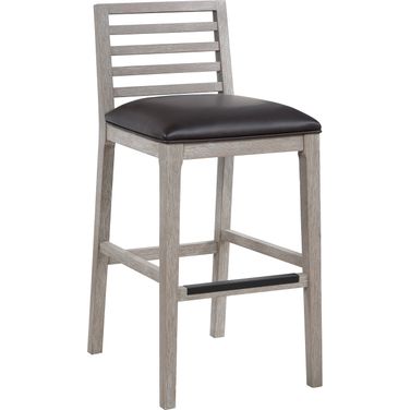 Siri 30 Inch Wood Stool In Driftwood Grey