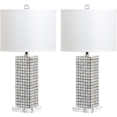 Skagway Black and Cream Table Lamp with White Shade Set of 2