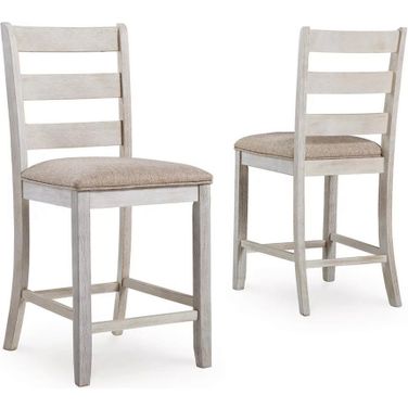 Skempton White And Light Brown Upholstered Barstool Set Of 2