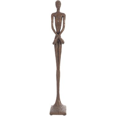 Skinny Female Sculpture In Brown
