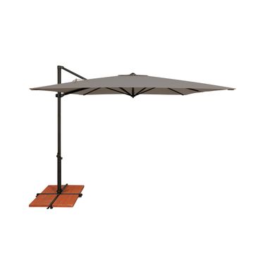 Skye 8.6' Square Umbrella with Cross Bar Stand In Cast Silver