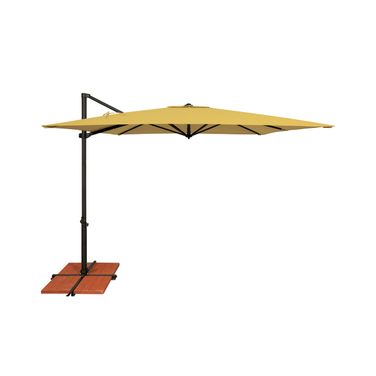 Skye 8.6' Square Umbrella with Cross Bar Stand In Lemon and Black