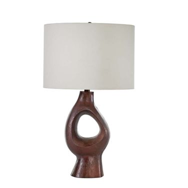 Skye Ember Table Lamp In Off White and Copper