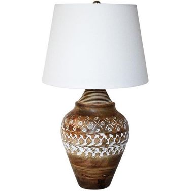 Skye White and Brown Antique Lamp