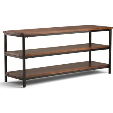 Skyler Solid Mango Wood TV Media Stand In Dark Cognac Brown