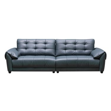 Skyline 2 Piece Divano Leather Sofa In Blue